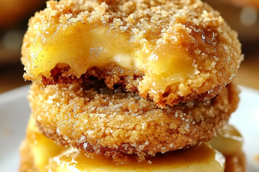 APPLE PIE CHEESECAKE COOKIES centered hero view, clean and uncluttered