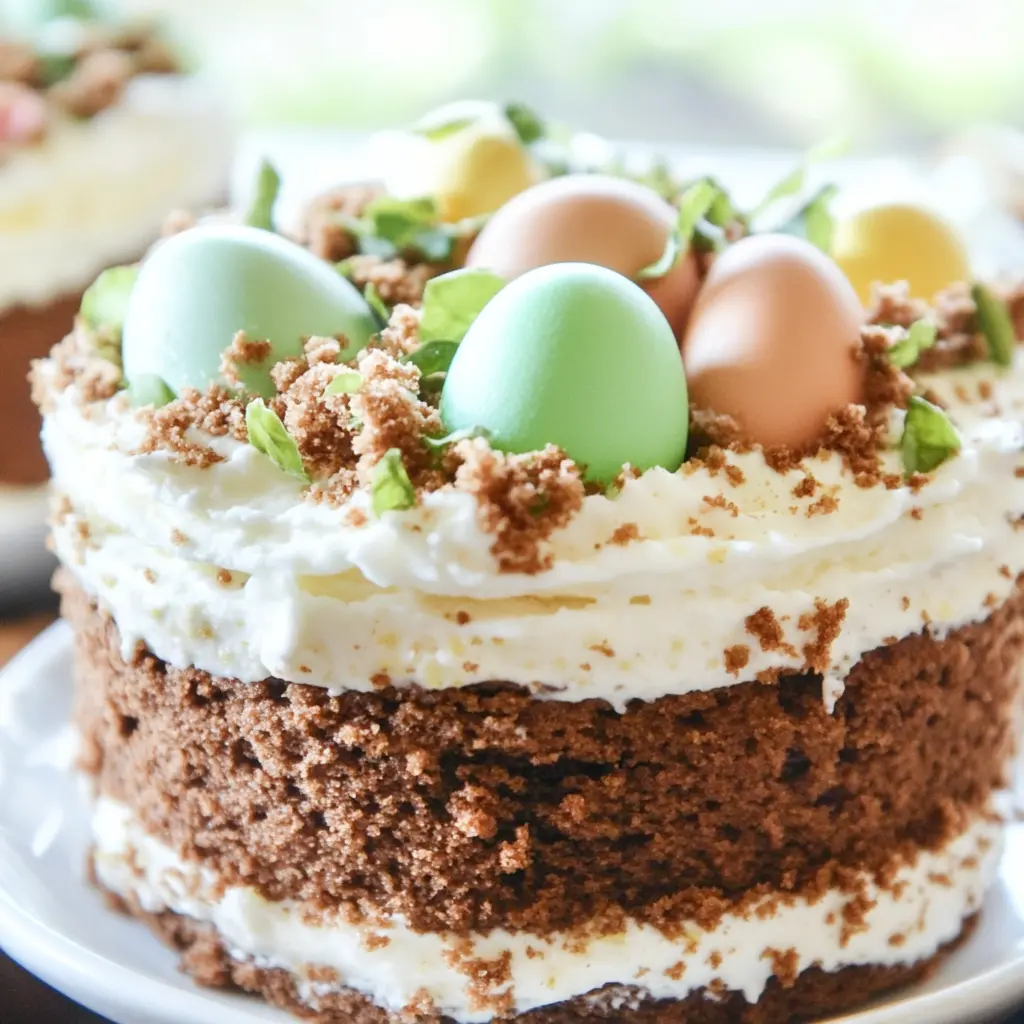 BEST EASTER DIRT CAKE RECIPE centered hero view, clean and uncluttered