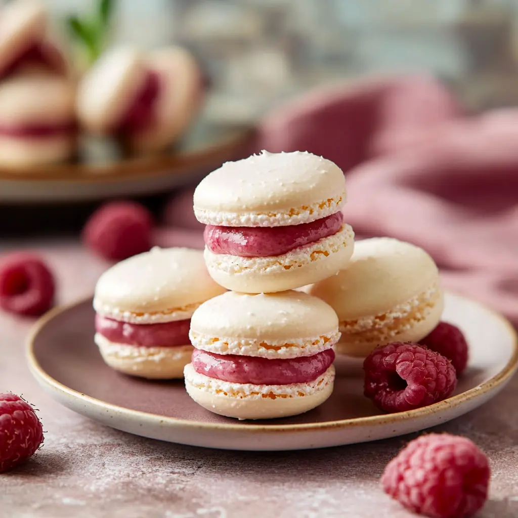 Best raspberry macarons with delicate shells and buttercream filling