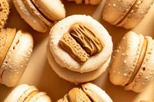 BISCOFF COOKIE BUTTER MACARONS centered hero view, clean and uncluttered