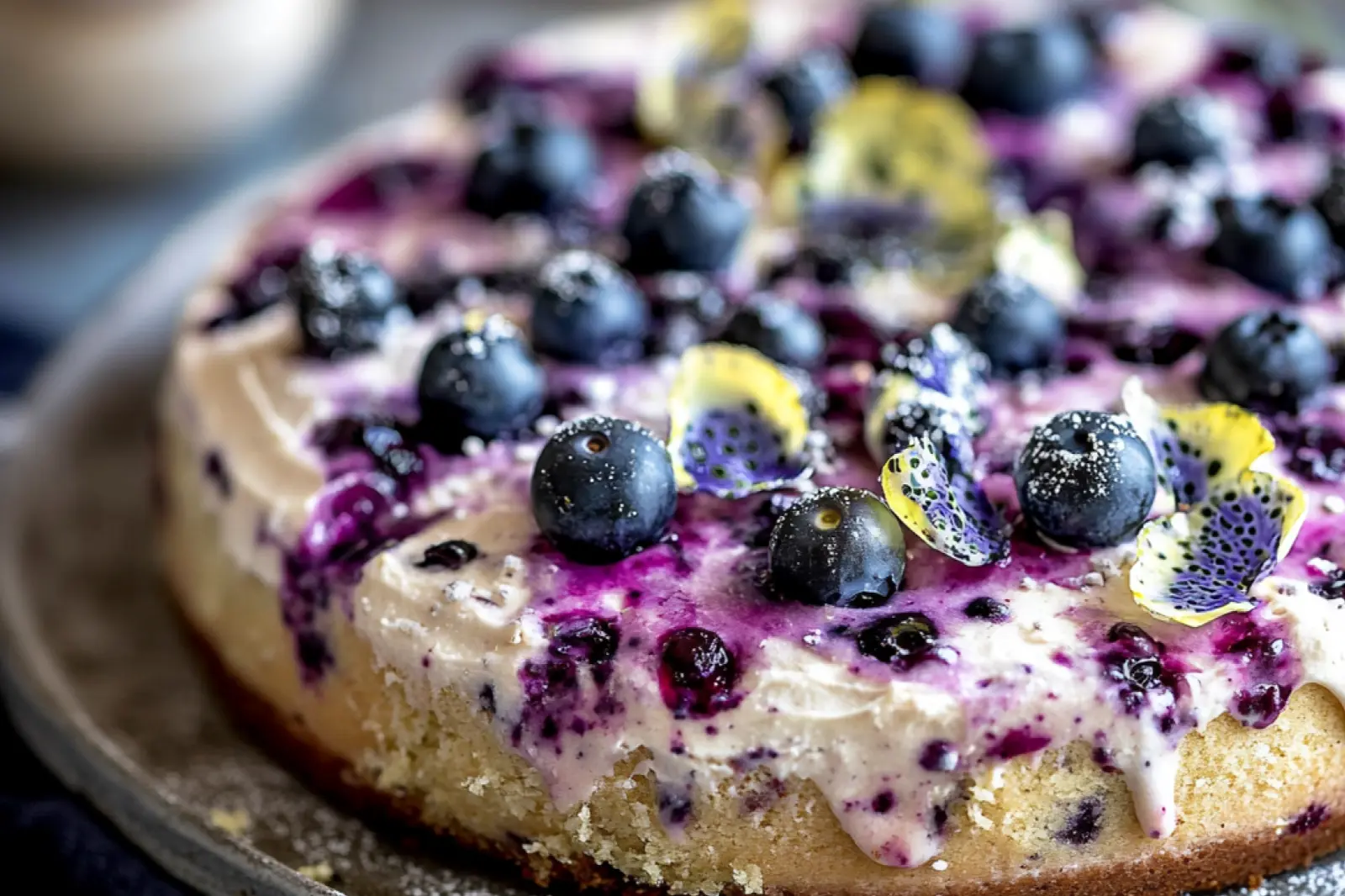 Blueberry Lemon Poppy Seed Custard Cake Recipe Easy