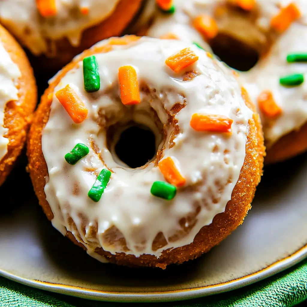 CARROT CAKE DONUTS centered hero view, clean and uncluttered