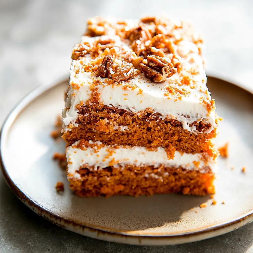 Carrot Cake Sheet Cake Recipe Easy and Delicious 3 CARROT CAKE SHEET CAKE centered hero view, clean and uncluttered