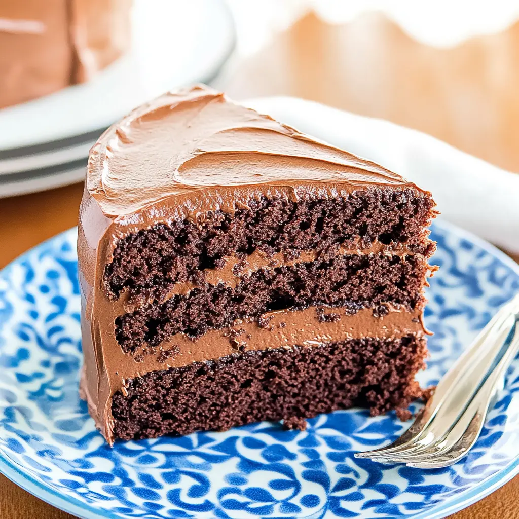 CLASSIC CHOCOLATE CAKE centered hero view, clean and uncluttered