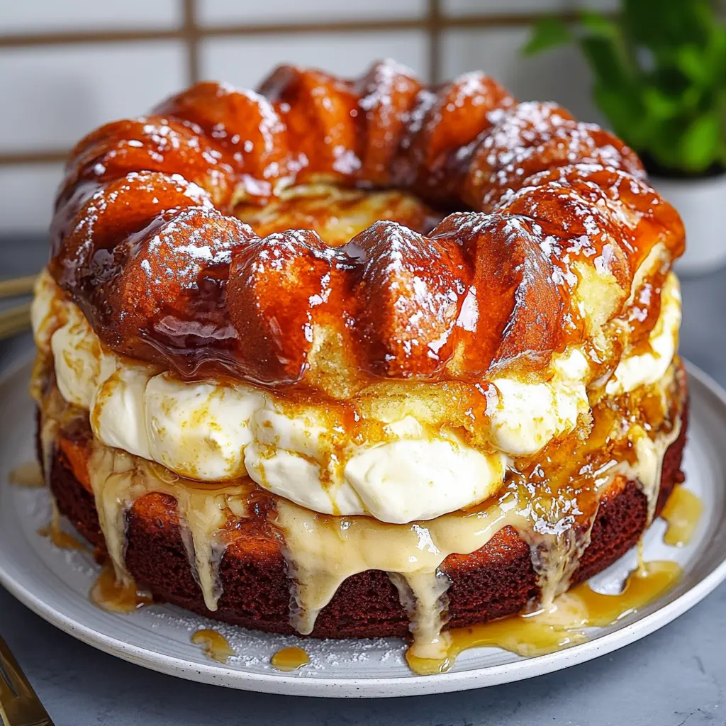 DECADENT KING CAKE WITH CREAM CHEESE FILLING centered hero view, clean and uncluttered