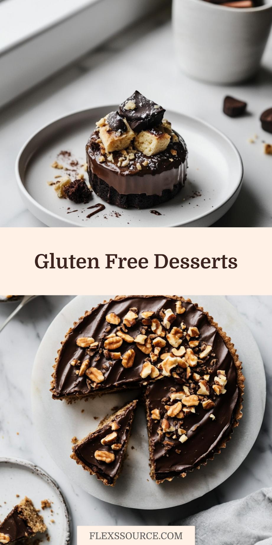 EASY GLUTEN FREE DESSERTS centered hero view, clean and uncluttered_pin