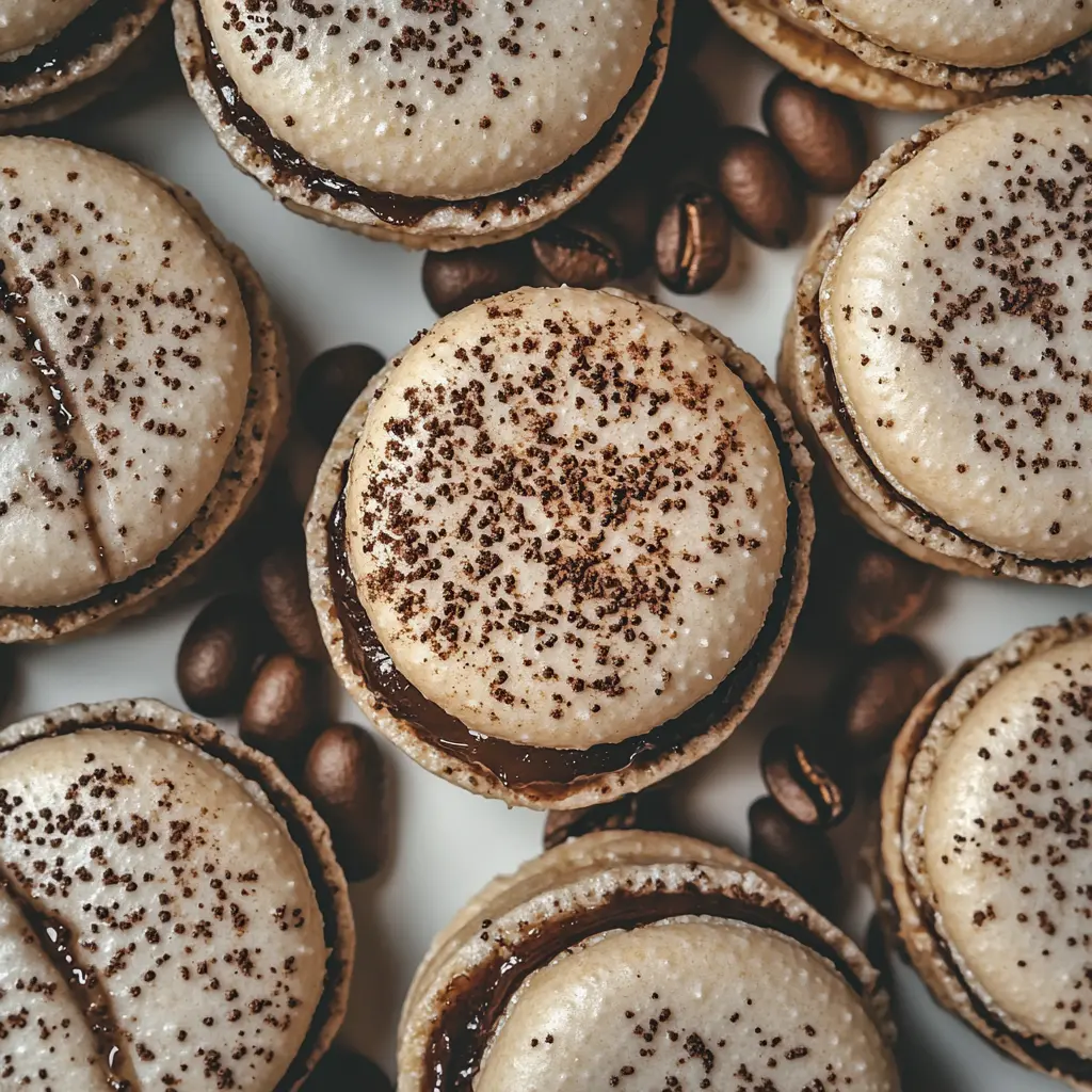 Easy Espresso Macarons Recipe for Perfect Results 3 Espresso macarons with smooth shells and espresso buttercream filling