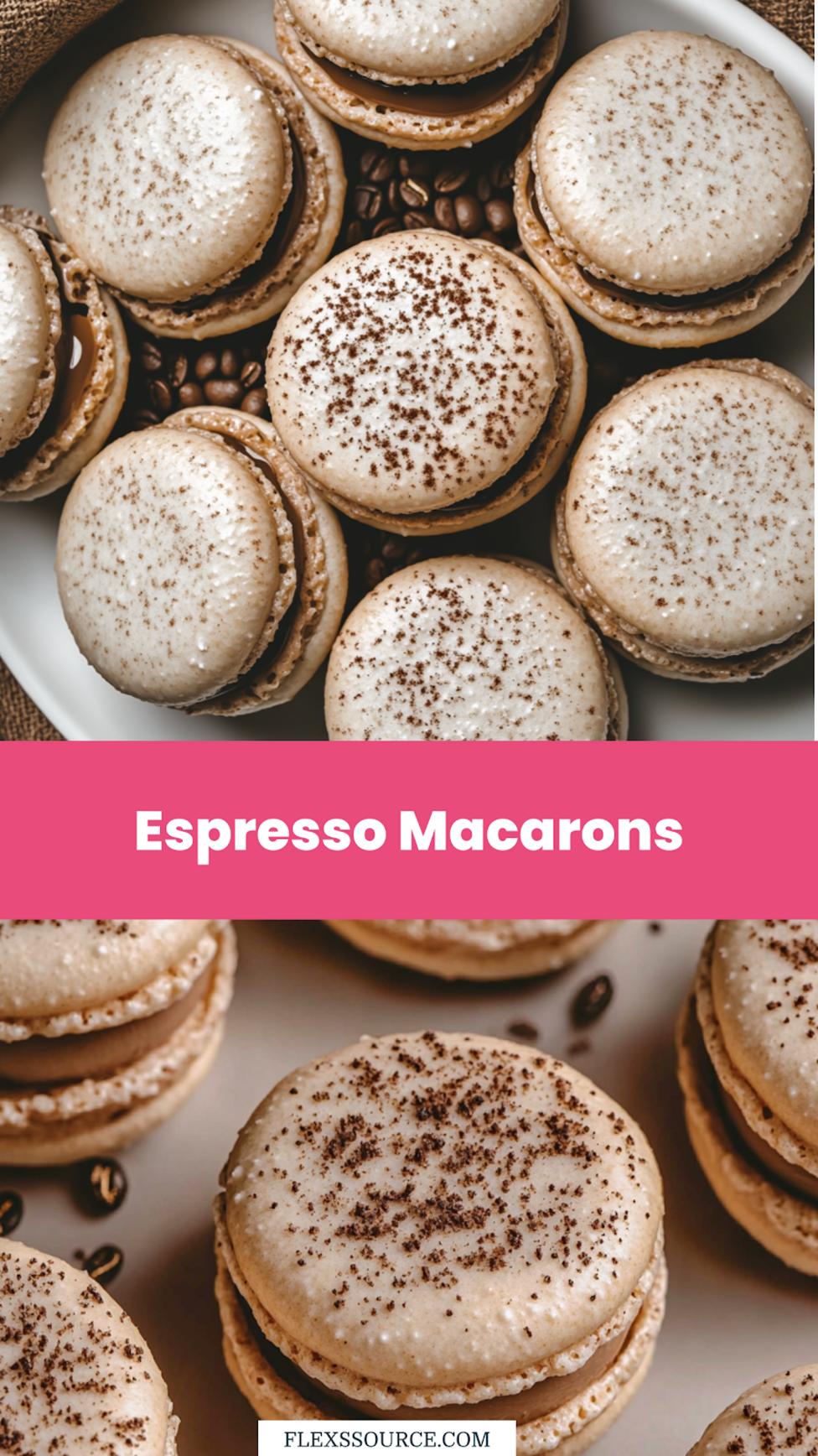 Easy Espresso Macarons Recipe for Perfect Results 4 Espresso macarons arranged beautifully for serving