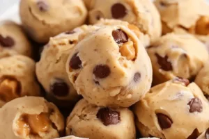 FROZEN GREEK YOGURT PEANUT BUTTER BITES centered hero view, clean and uncluttered