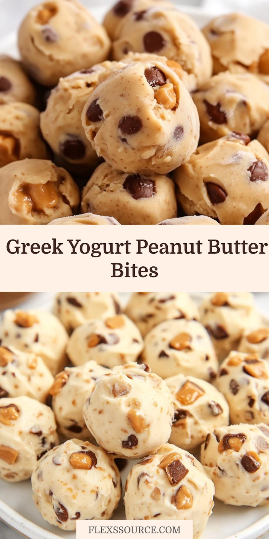 Frozen Greek yogurt peanut butter bites centered hero view, clean and uncluttered