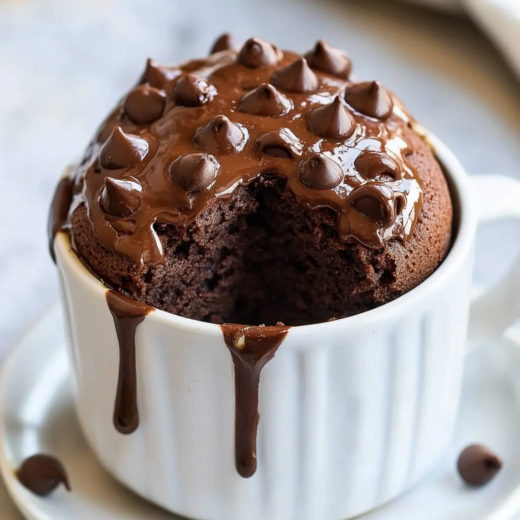Best High Protein Chocolate Mug Cake Recipe Quick and Easy ( +Free PDF ) 3 HIGH PROTEIN CHOCOLATE MUG CAKE centered hero view, clean and uncluttered