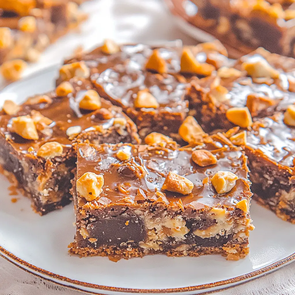 Homemade 100 Grand Bars with crispy chocolate layers and caramel center