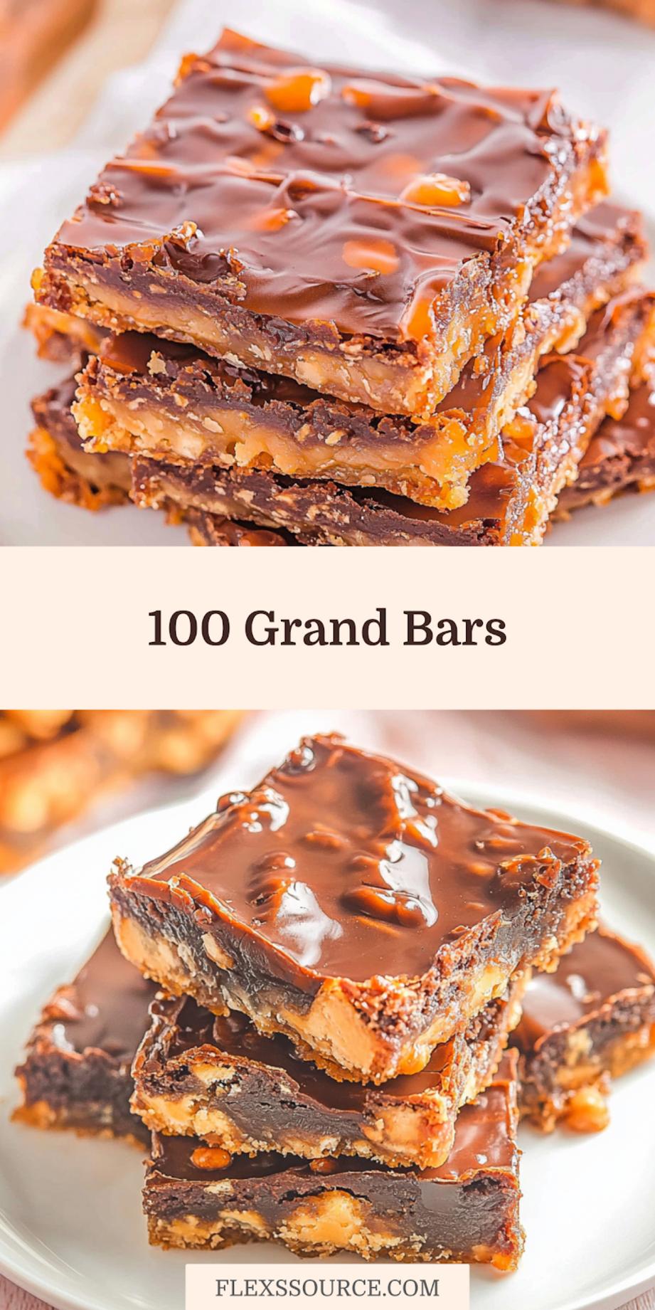 Homemade 100 Grand Bars layered with chocolate and caramel, ready to share