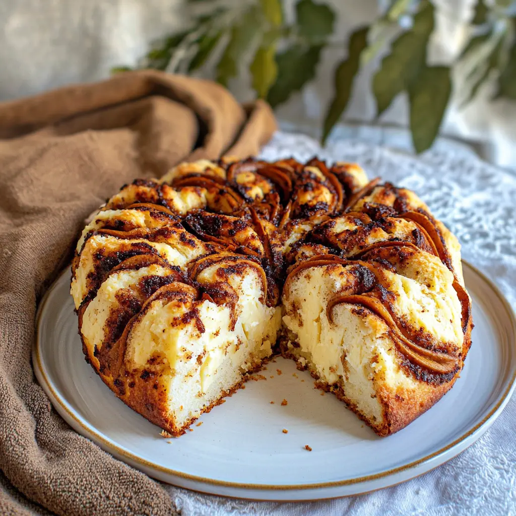 Keto Cottage Cheese Cinnamon Swirl Cloud Bread centered hero view, clean and uncluttered