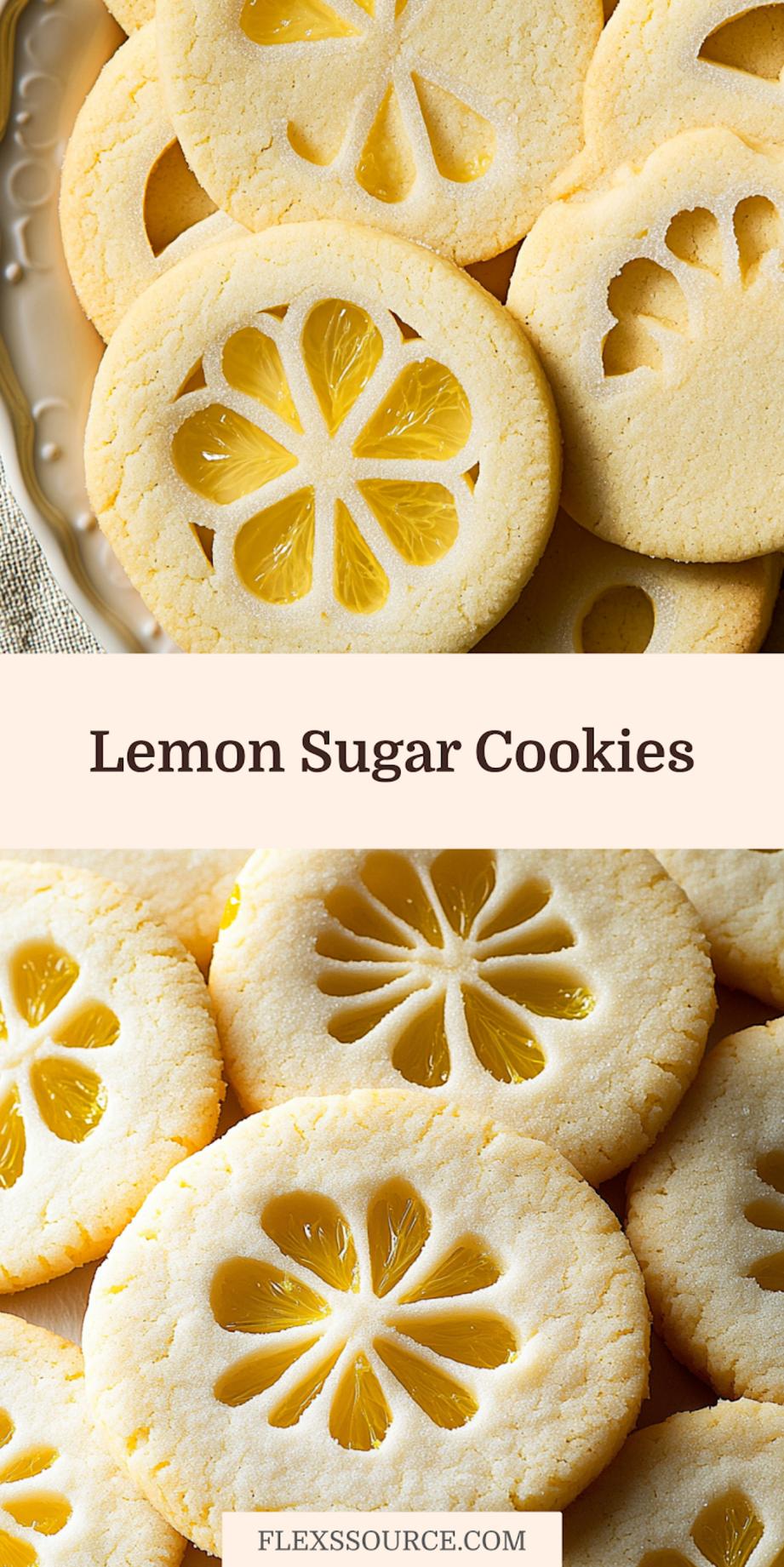 LEMON CUT OUT SUGAR COOKIES centered hero view, clean and uncluttered