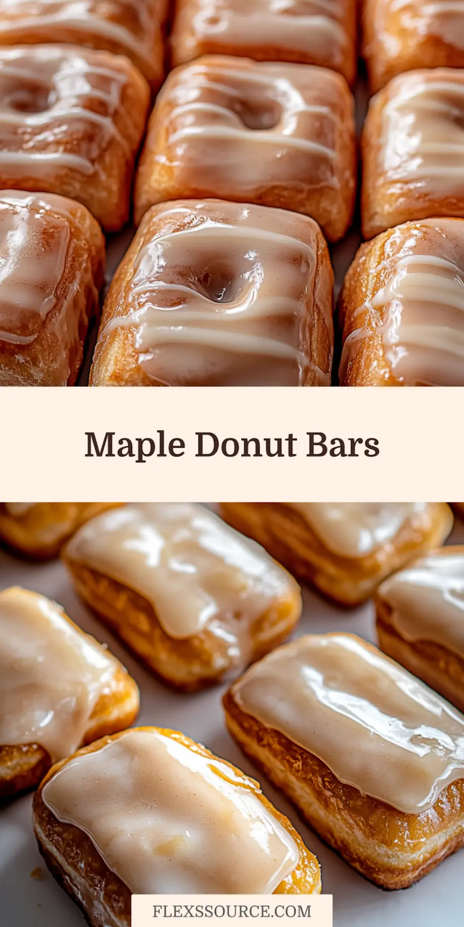 Maple donut bars with glossy glaze perfect for Pinterest sharing