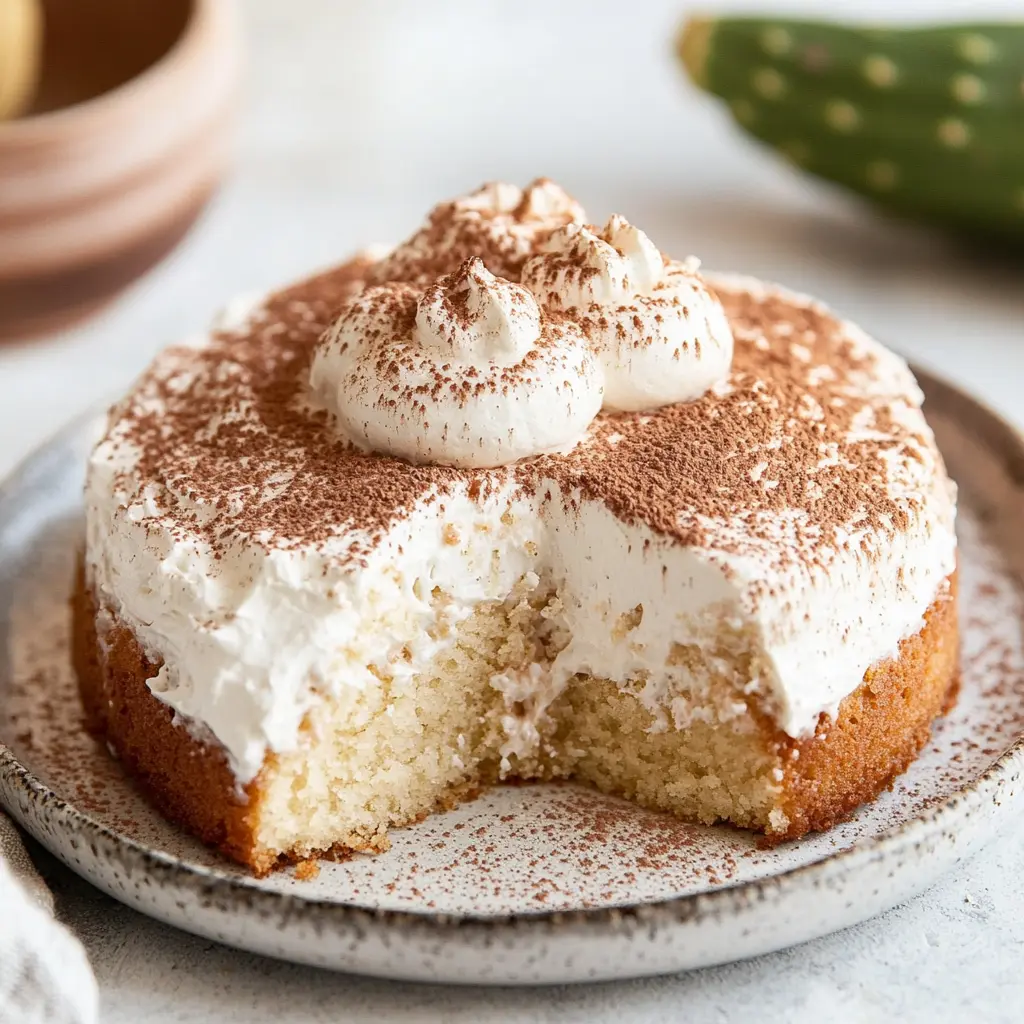 MEXICAN TRES LECHES CAKE RECIPE centered hero view, clean and uncluttered