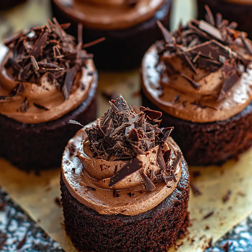 Mini Chocolate Cakes Recipe Easy Delicious and Perfect 3 Mini chocolate cakes centered hero view, clean and uncluttered