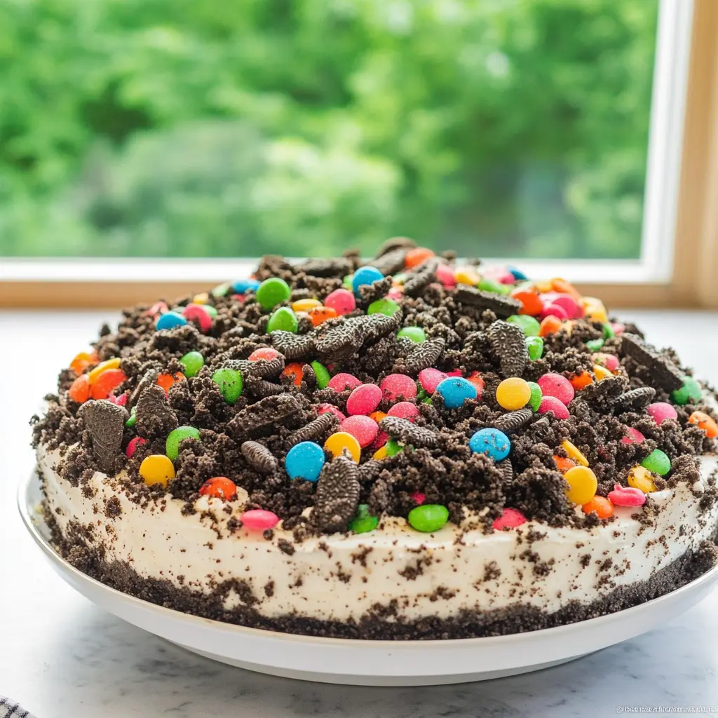 OREO DIRT CAKE centered hero view, clean and uncluttered