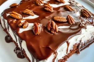 ORIGINAL TEXAS SHEET CAKE centered hero view, clean and uncluttered