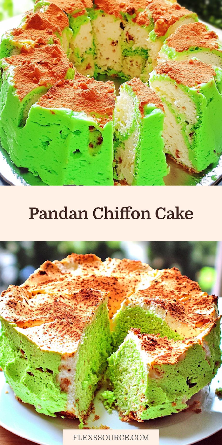PANDAN CHIFFON CAKE centered hero view, clean and uncluttered