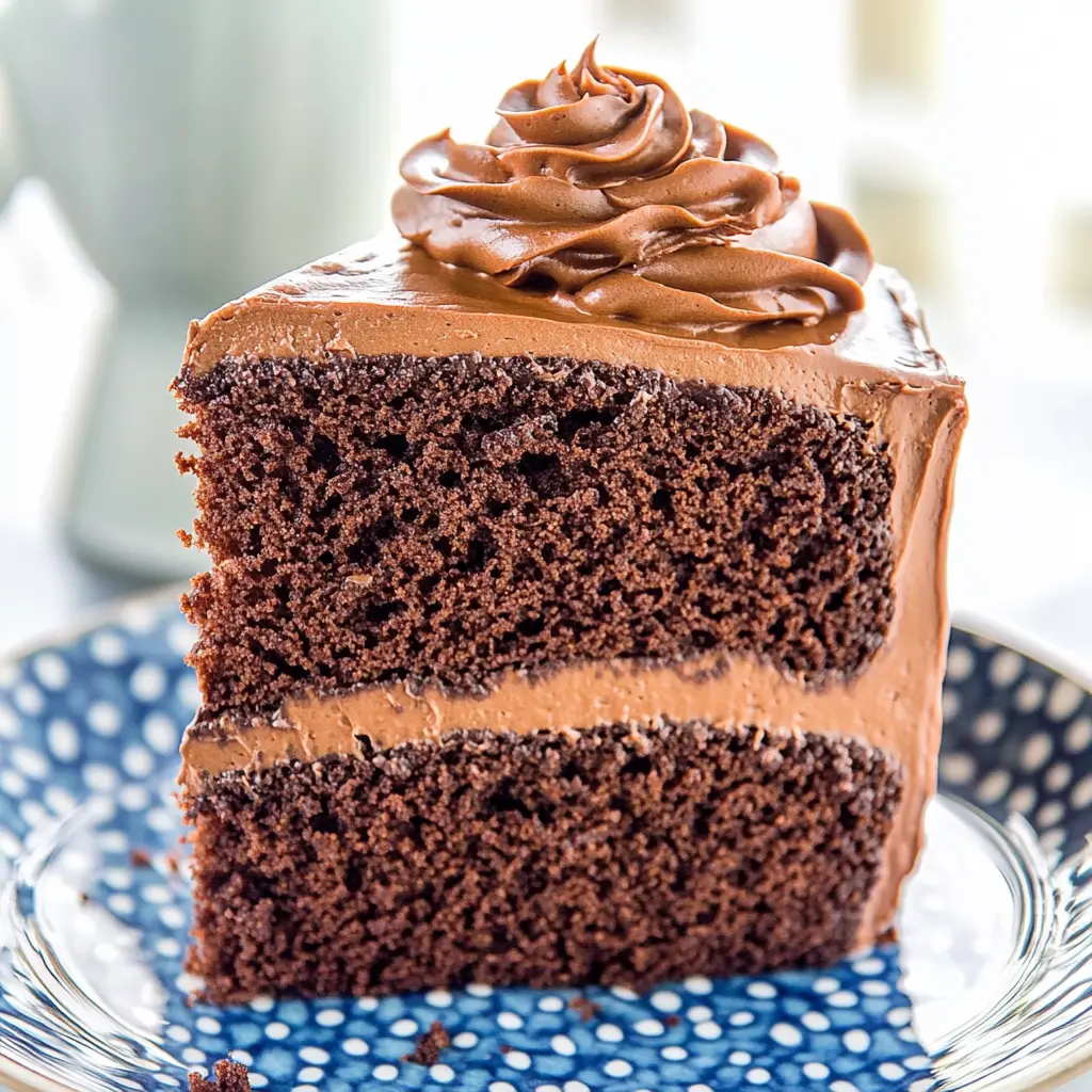 CLASSIC CHOCOLATE CAKE centered hero view, clean and uncluttered