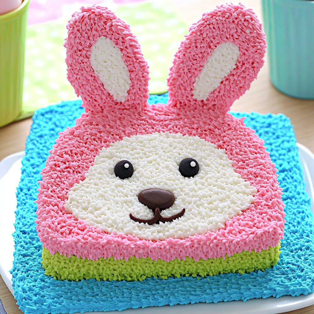 EASTER BUNNY CAKE centered hero view, clean and uncluttered