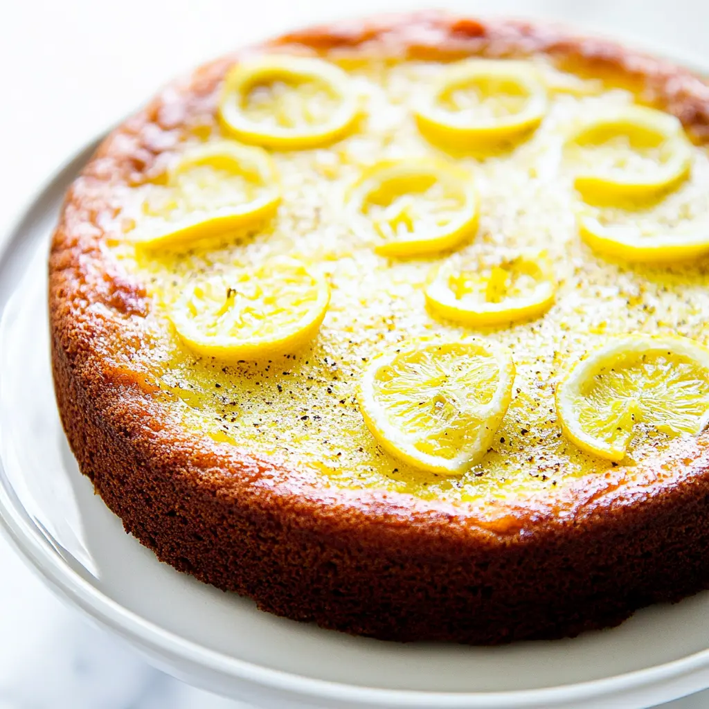FIRST DAY OF SPRING LEMON OLIVE OIL CAKE centered hero view, clean and uncluttered
