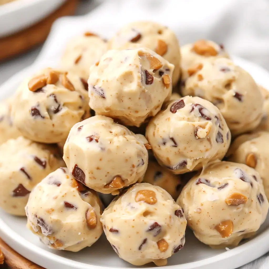 FROZEN GREEK YOGURT PEANUT BUTTER BITES centered hero view, clean and uncluttered