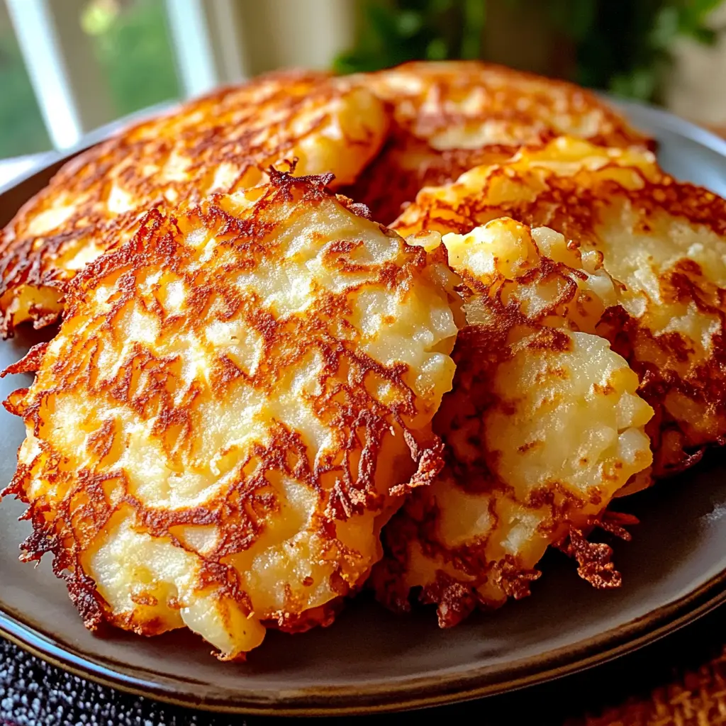 GERMAN POTATO PANCAKES centered hero view, clean and uncluttered
