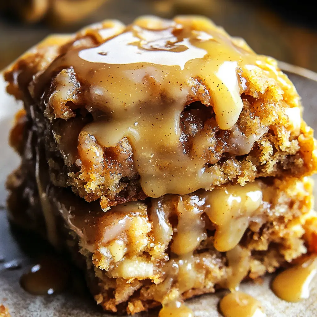 GOOEY MAPLE CINNAMON BLONDIES centered hero view, clean and uncluttered