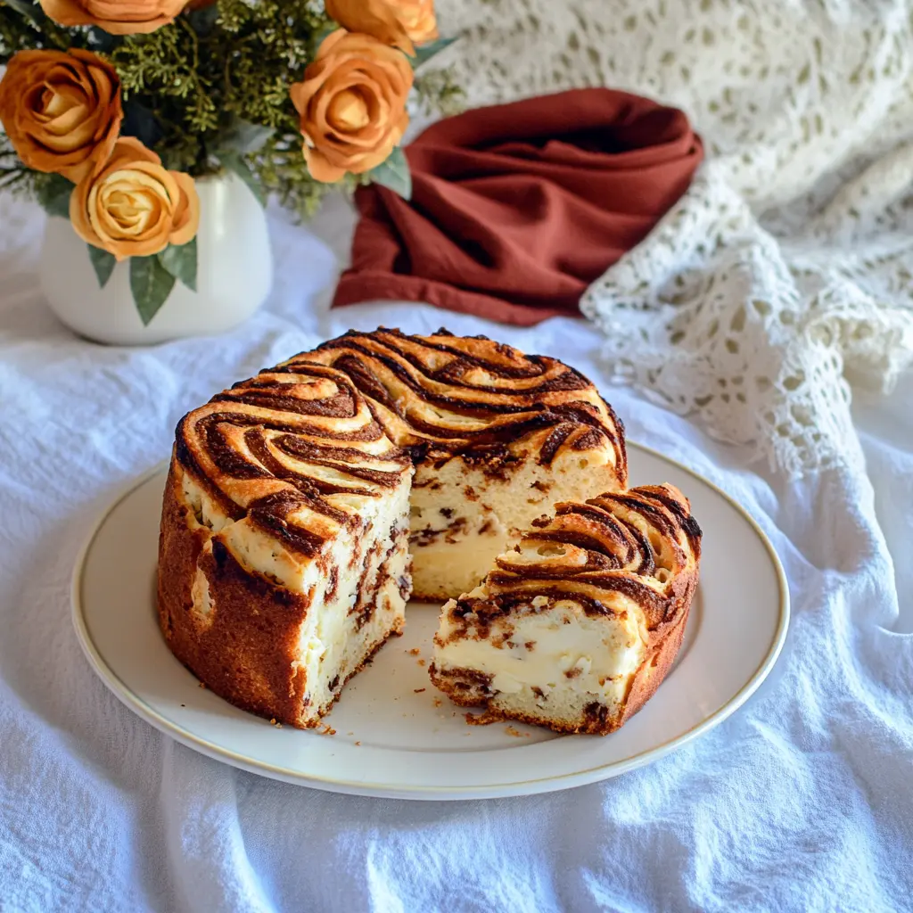 KETO COTTAGE CHEESE CINNAMON SWIRL CLOUD BREAD centered hero view, clean and uncluttered