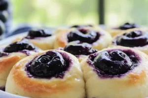 SOURDOUGH BLUEBERRY ROLLS RECIPE ULTIMATE BAKE centered hero view, clean and uncluttered