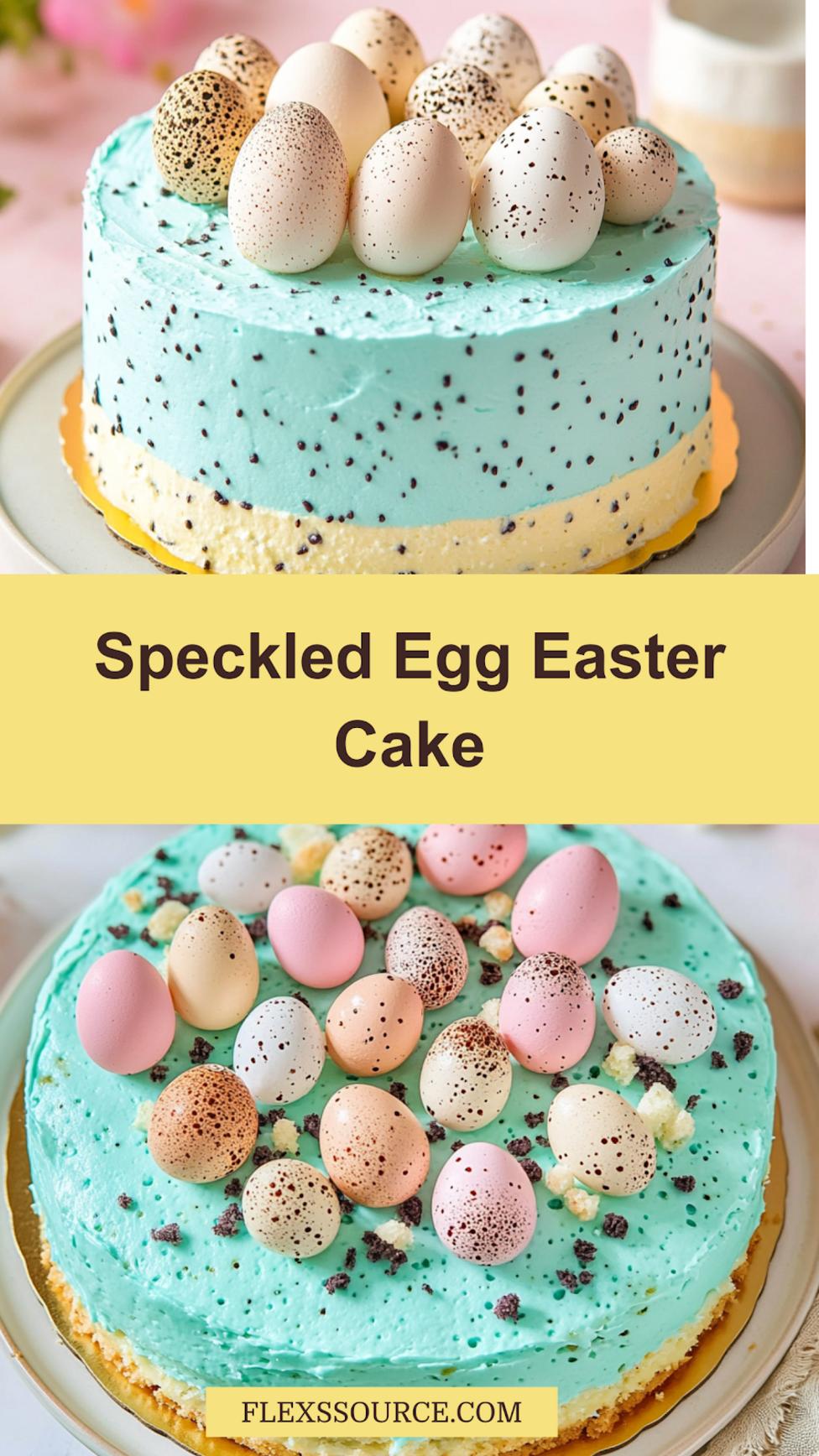 Speckled Egg Easter Cake Recipe Easy and Stunning 4 SPECKLED EGG EASTER CAKE centered hero view, clean and uncluttered