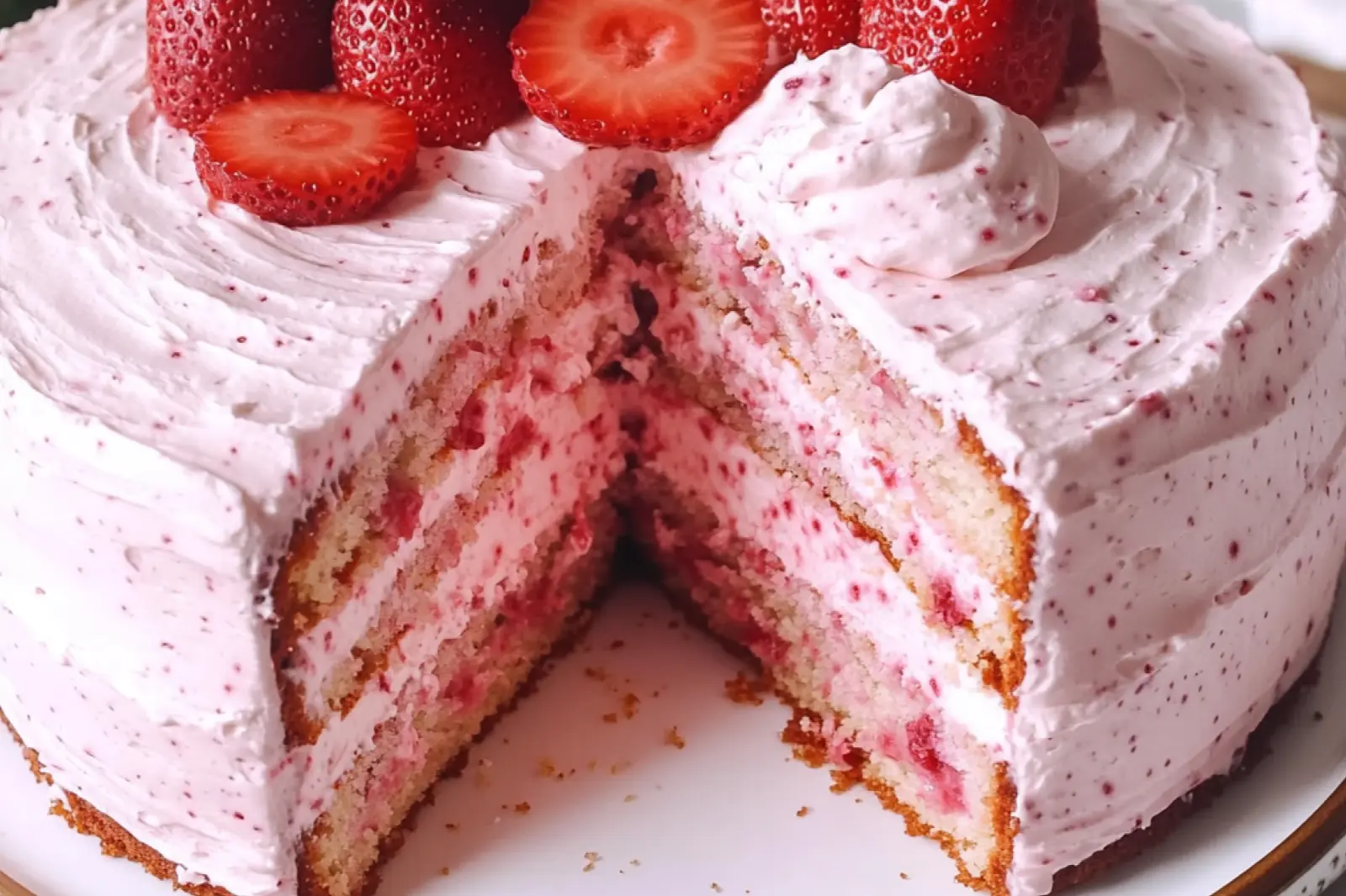 Strawberry Cream Cheese Cake Recipe Easy and Delicious