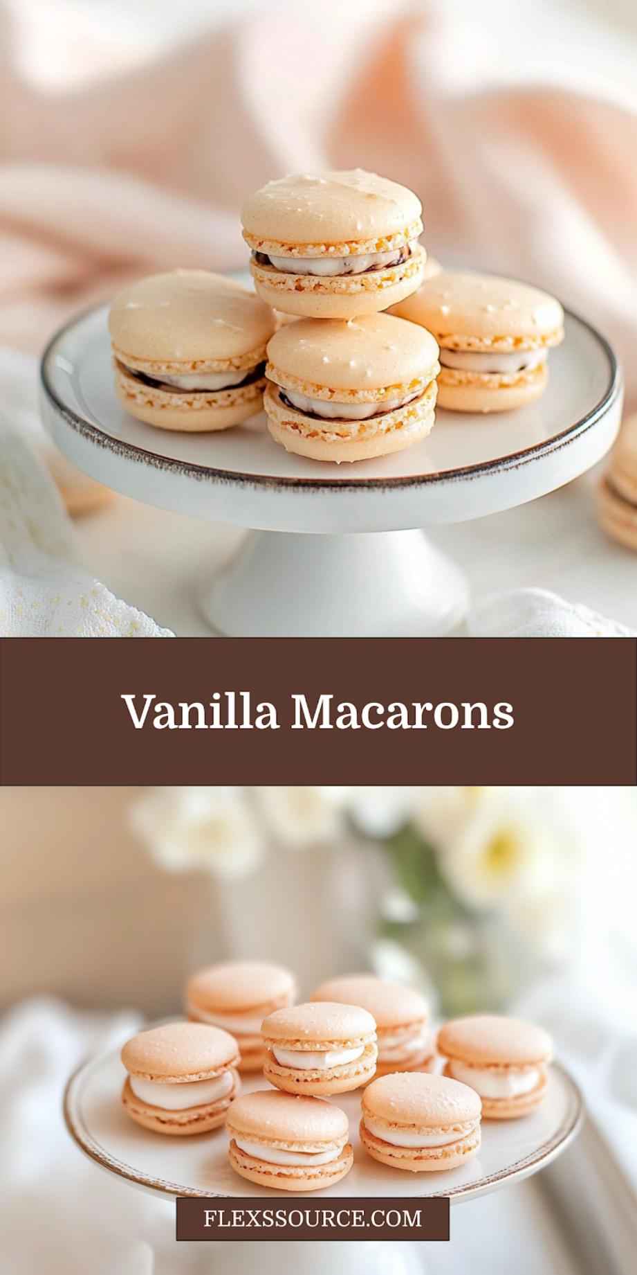 VANILLA MACARONS centered hero view, clean and uncluttered_pin
