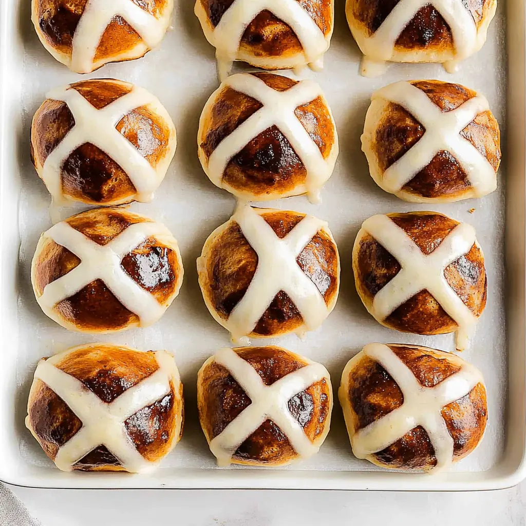 Hot Cross Buns Recipe Easy Homemade Delicious Treats 2 HOT CROSS BUNS RECIPE centered hero view, clean and uncluttered