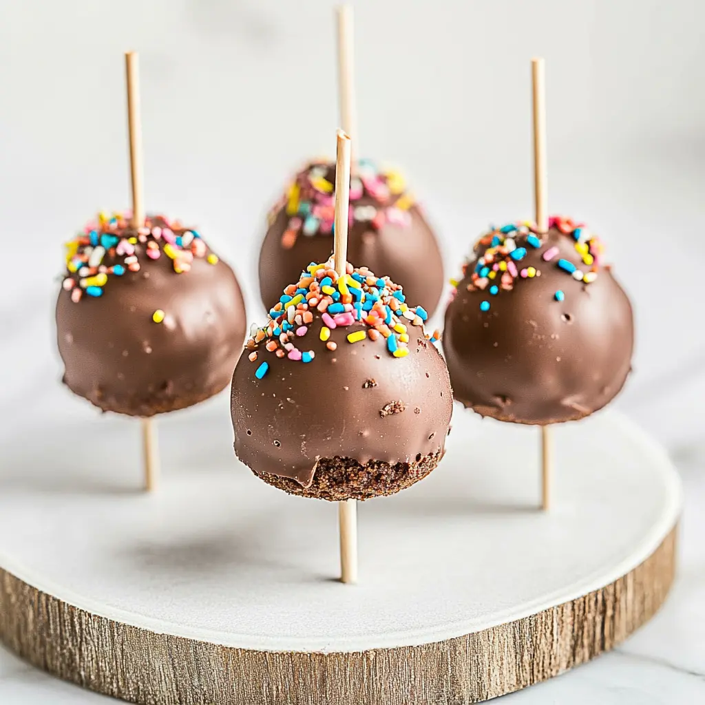 Birthday Cake Pops Chocolate centered hero view, clean and uncluttered