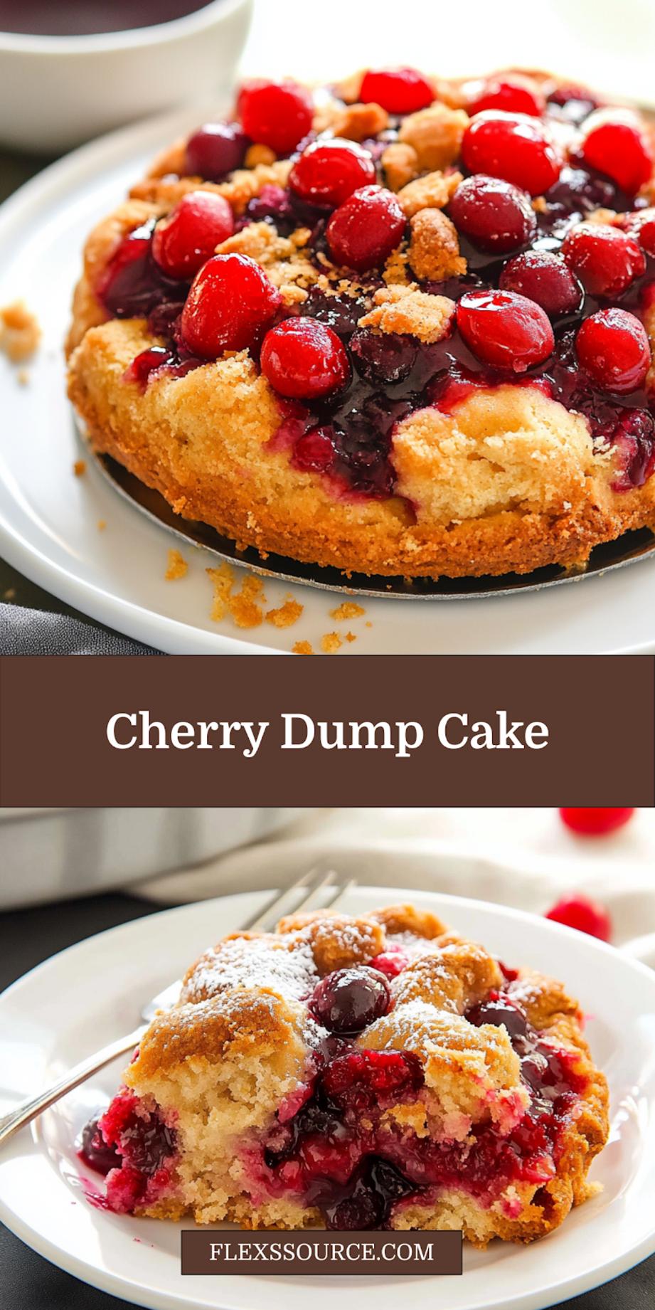 Cherry dump cake with three ingredients, perfect for pinning and sharing
