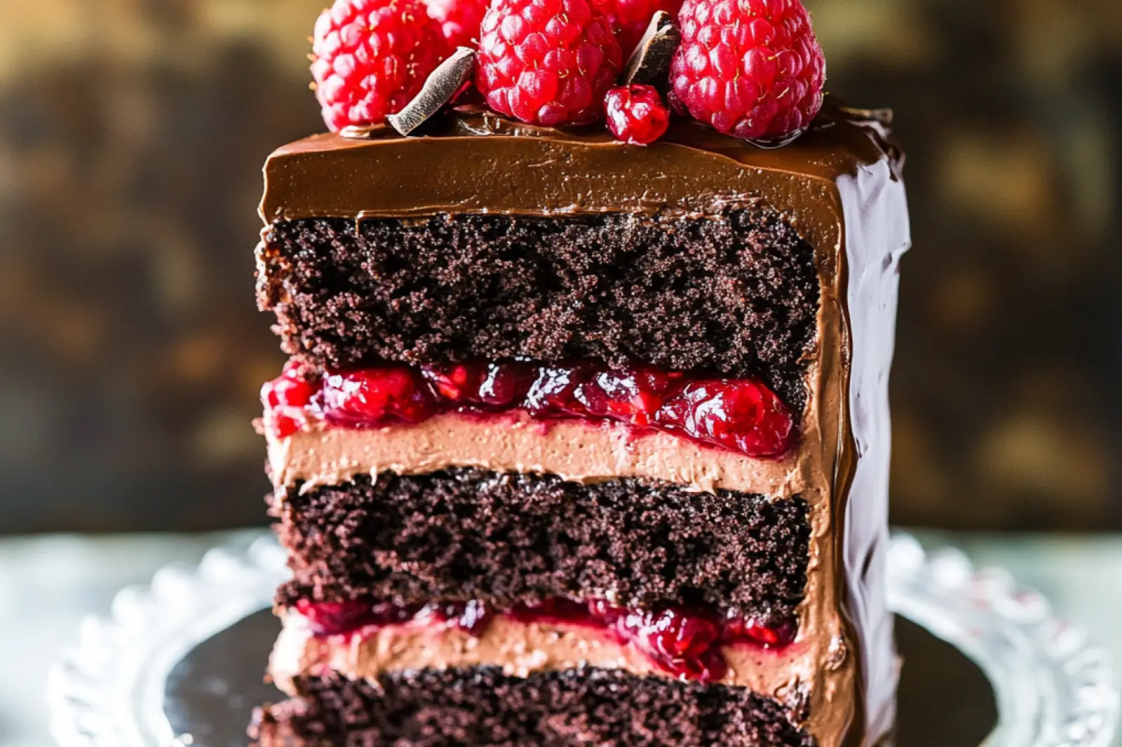 Chocolate Raspberry Layer Cake Recipe Easy and Decadent