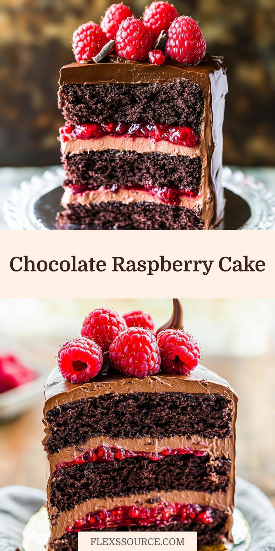 Chocolate Raspberry Layer Cake Recipe Easy and Decadent 4 Chocolate raspberry layer cake with ganache drip and fresh berries - perfect for celebrations