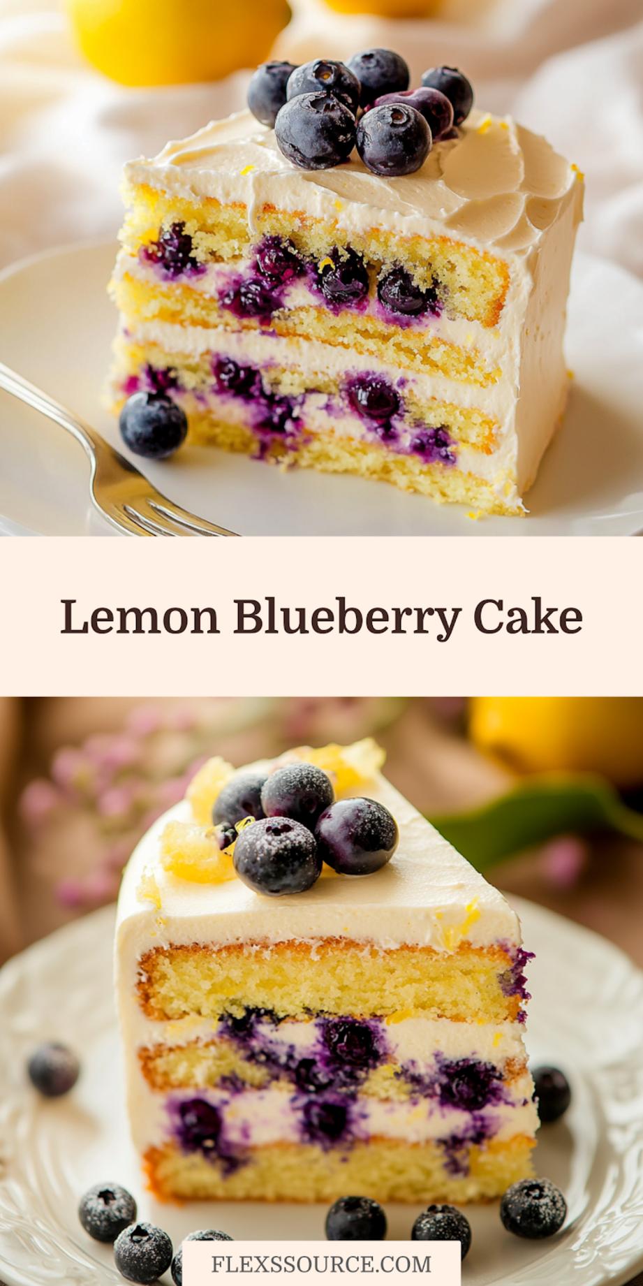 Lemon Blueberry Layer Cake Recipe Easy and Stunning 4 Lemon blueberry layer cake with cream cheese frosting ready to pin