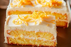 Spring Lemon Sheet Cake Recipe - Easy and Dreamy SPRING LEMON SHEET CAKE centered hero view, clean and uncluttered